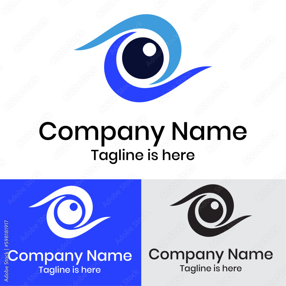 Blue creative camera lens photography logo
Blue creative camera lens photography logo