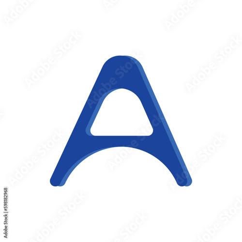 Letter A typography logo design template element. Use for logo, symbol, sign, and identity of the company. Blue letter A text t-shirt vector design.