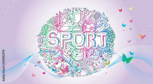 Sports background design. Website Landing Page. Template for apps. Modern geometric. Vector illustration.