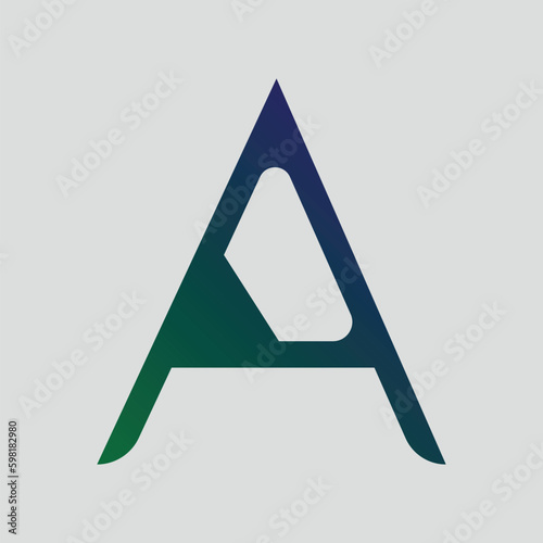 Letter A typography logo design template element. Gradient color letter A text t-shirt vector design on white background.