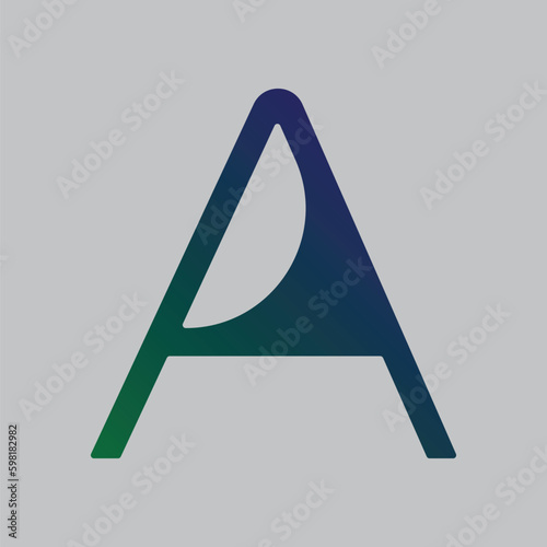 Letter A typography logo design template element. Gradient color letter A text t-shirt vector design on white background. Use for logo, symbol, sign, and identity of the company.