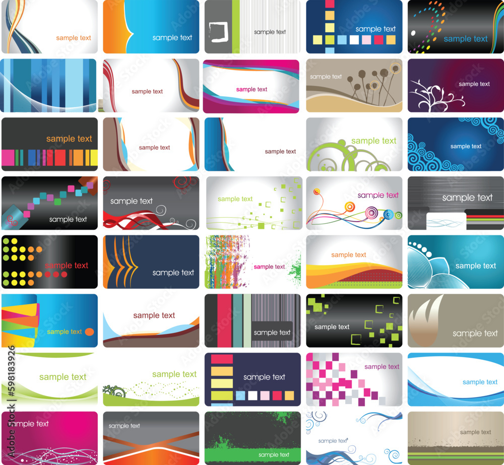 40 Different  colorful business card template 