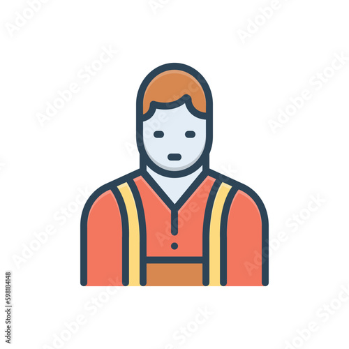 Color illustration icon for boy 