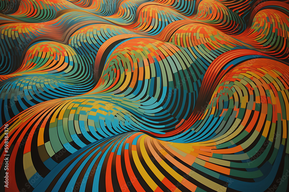 abstract background with sound waves gradient smooth crip op art ...