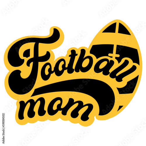 Black and yellow football mom quote sports t-shirt design