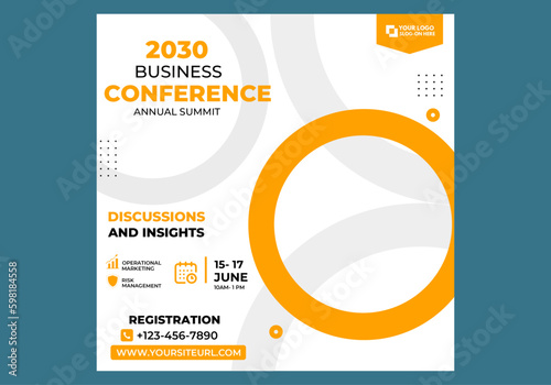 Digital marketing live webinar and corporate social media post template
