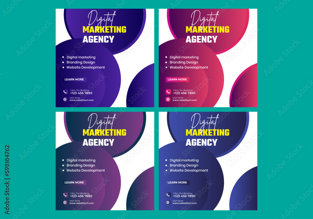 Obraz premium Digital marketing agency social media instagram post design template 