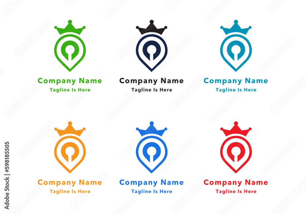 Modern king place location logo
Modern king place location logo