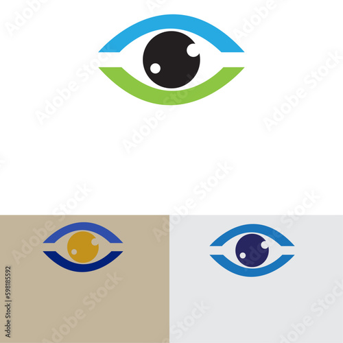 Modern eye lock security company technology logo
