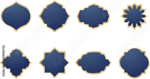 Set of Islamic Shape Illustration. flat Islamic door and arabic window Shape Illustration. Muslim oriental shapes design for Ramadan. Good for Islamic Design, Label, Sign, Sticker