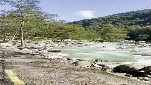 HDR Video of River and Forest Road photo