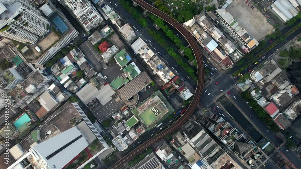 Aerial view of Chong Nonsi business and financial district, at sunrise, in Bangkok, Thailand Generative AI Aerial view of Chong Nonsi business and financial district, at sunrise, in Bangkok, Thailand Generative AI