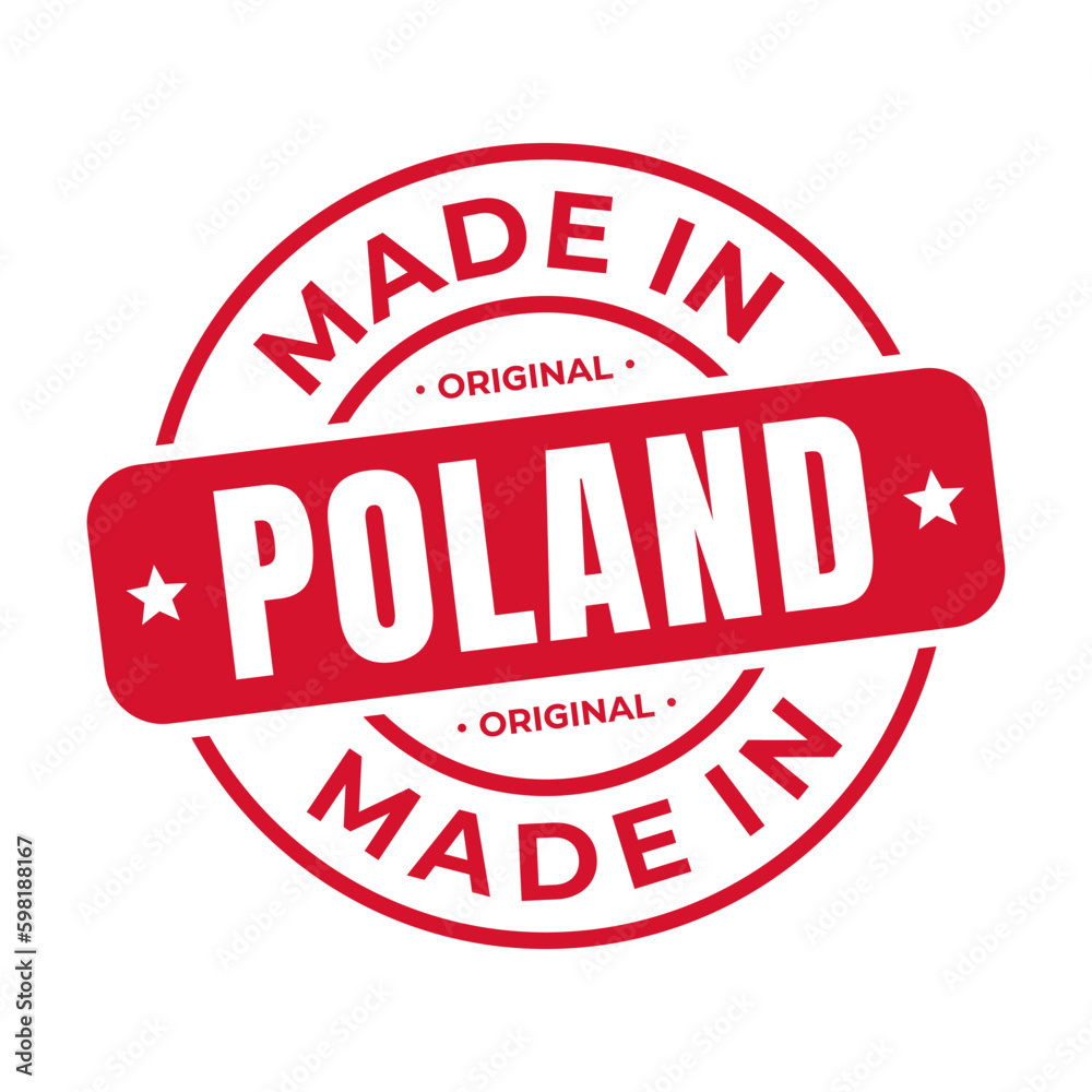 Made In Poland Stamp Logo Icon Symbol Design. Seal National Original Product Badge. Vector Illustration Made In Poland Stamp Logo Icon Symbol Design. Seal National Original Product Badge. Vector Illustration