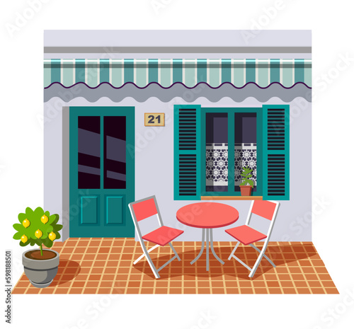 small house vector flat illustration