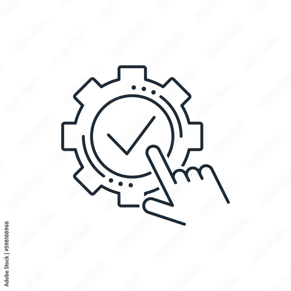 Adjust the process. Оptimize system. Vector linear icon isolated on white background. Adjust the process. Оptimize system. Vector linear icon isolated on white background.