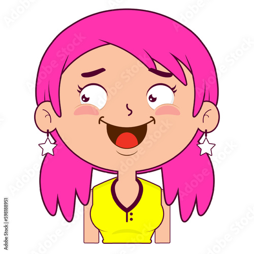 girl surprised face cartoon cute
