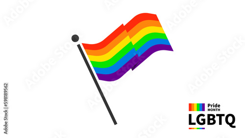 LGBTQ+ pride flag or Rainbow of LGBTQ+ isolated background ,Vector illustration EPS 10