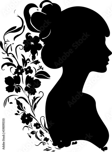 silhouette girl of a black and white © Mithi Creation