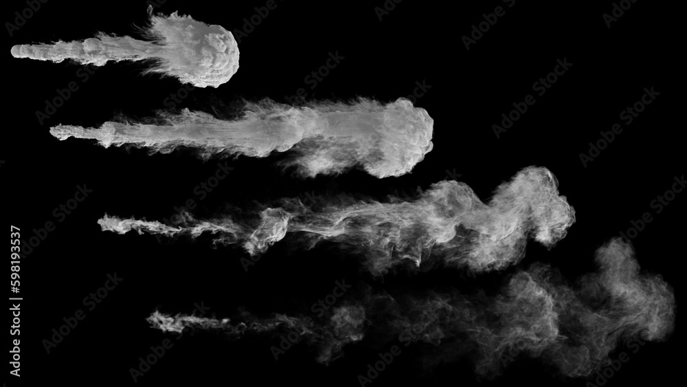 Smoke Blow set 3D Render Illustrations Smoke Blow set 3D Render Illustrations