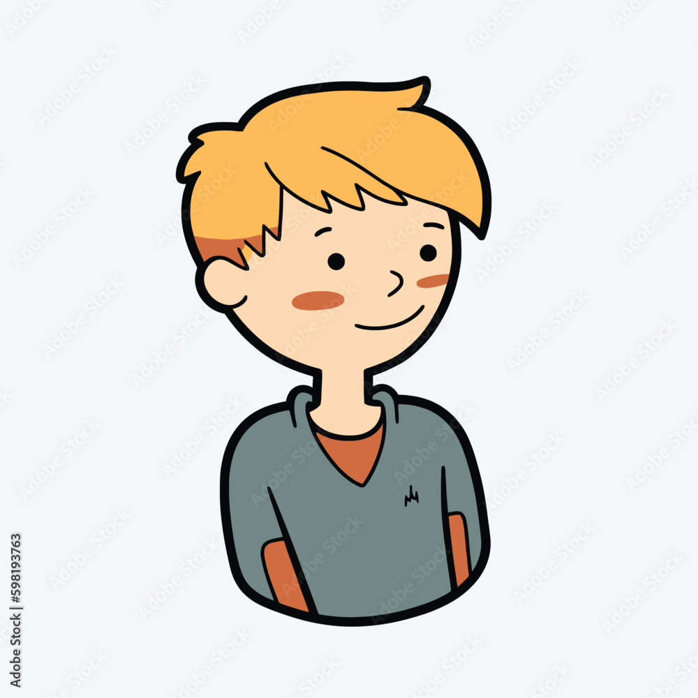 Cartoon cute boy stands in a confident pose, arms crossed over his chest. Colorful vector isolated kids illustration. Cartoon cute boy stands in a confident pose, arms crossed over his chest. Colorful vector isolated kids illustration.