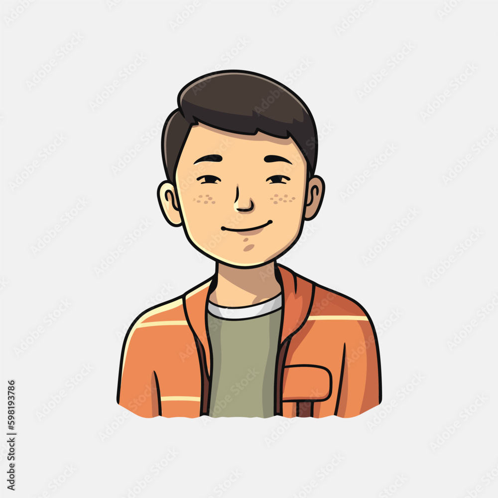 Cartoon cute boy stands in a confident pose, arms crossed over his chest. Colorful vector isolated kids illustration. Cartoon cute boy stands in a confident pose, arms crossed over his chest. Colorful vector isolated kids illustration.