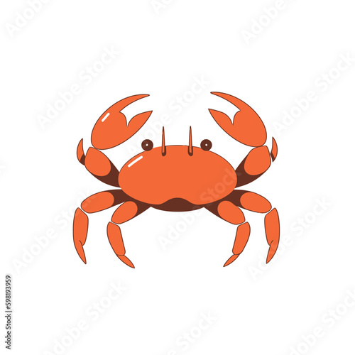 Crab isolated on white background. Vector eps 10. crab vector on sand color background, perfect for wallpaper or design elements