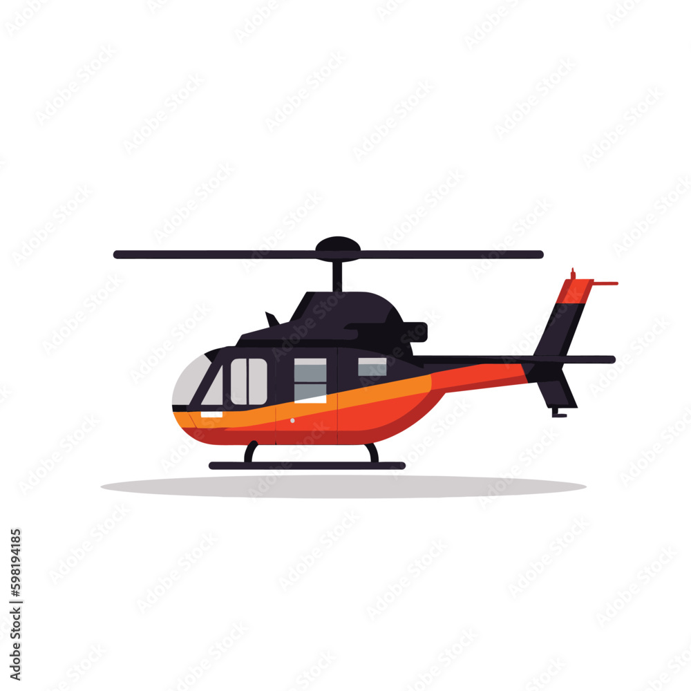 Vector illustration of flat helicopter