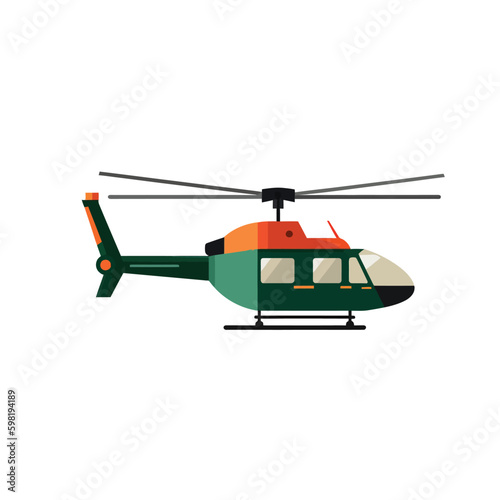 Vector illustration of flat helicopter