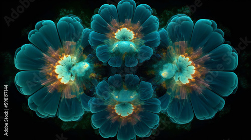 Colorful Blooms Beneath the Waves  Discovering Underwater Flowers. Generative AI