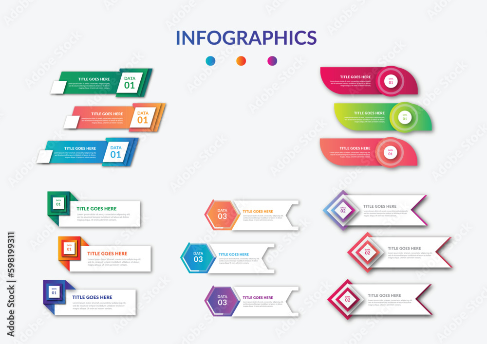 Modern Gradient infographic element collection Modern Gradient infographic element collection