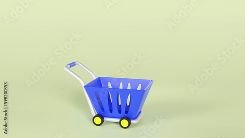 3D image of a blue transport vehicle in a minimalist style. used in online design