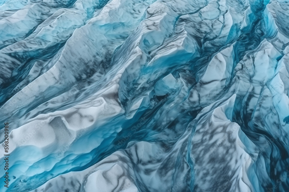Obraz premium Glacier Texture Blue Frozen Water Background Abstract Generative AI