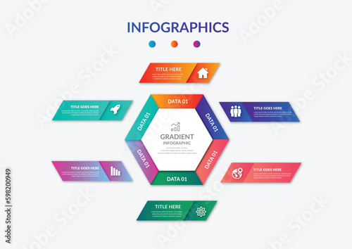 Gradient infographic element collection template