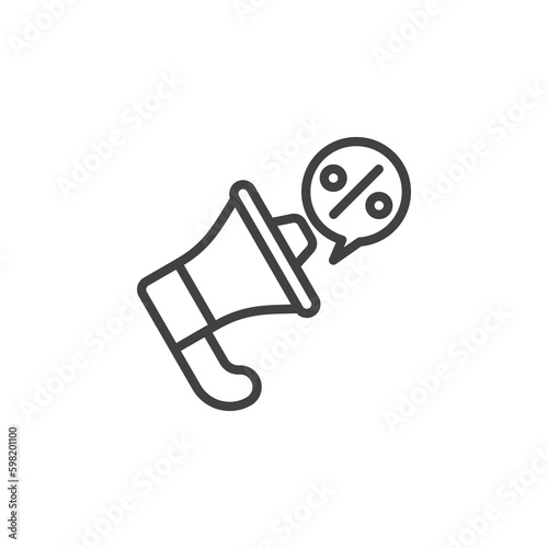 Discount announcement line icon