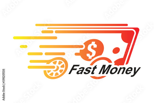 Fast money icon isolated on background vector illustration.