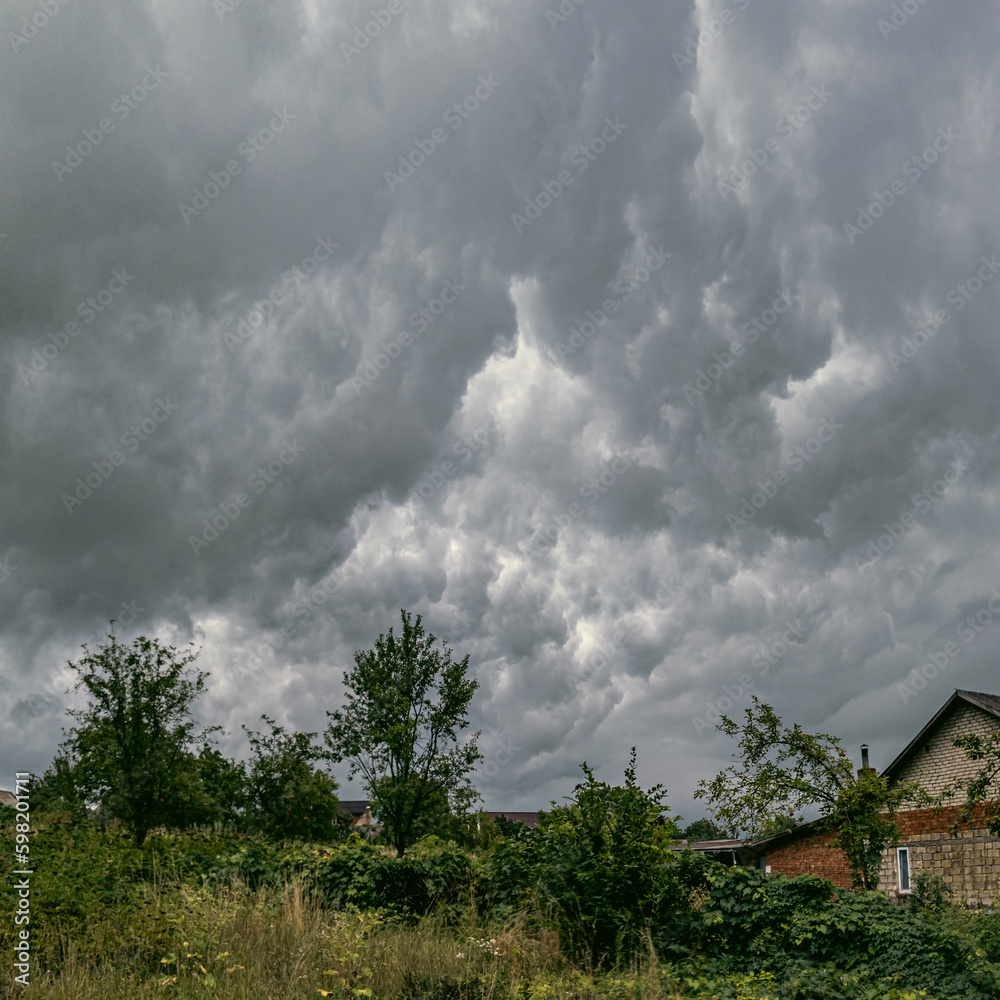 Stormy skies over the suburbs