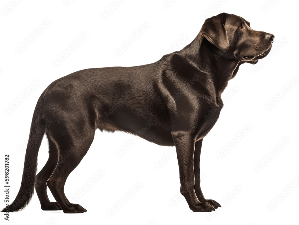 Labrador Retriever Full Body Viewed From Side Transparent Background