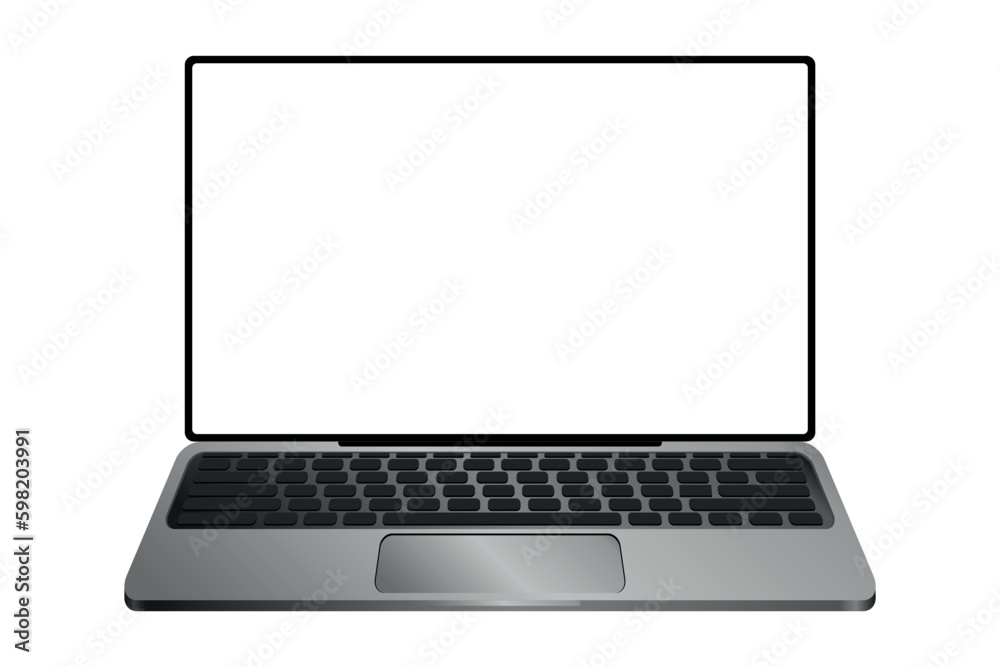 Laptop mockup with isolated transparent screen. Laptop mockup with isolated transparent screen.