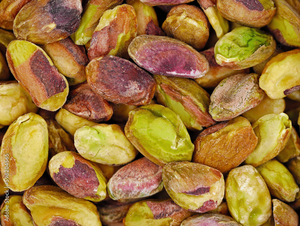 Close up of unsalted natural pistachio nuts at the farmers market Close up of unsalted natural pistachio nuts at the farmers market