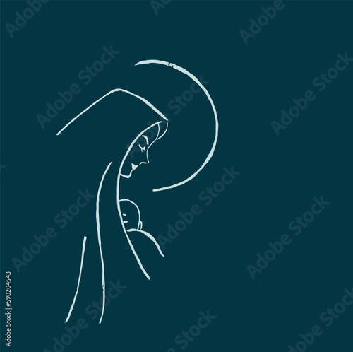 THESE HIGH QUALITY MOTHER MARIA VECTOR FOR USING VARIOUS TYPES OF DESIGN WORKS LIKE T-SHIRT, LOGO, TATTOO AND HOME WALL DESIGN