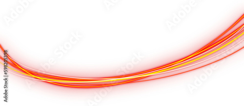 Curved neon line with glowing orange light