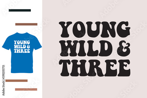 Third birthday party t shirt design 