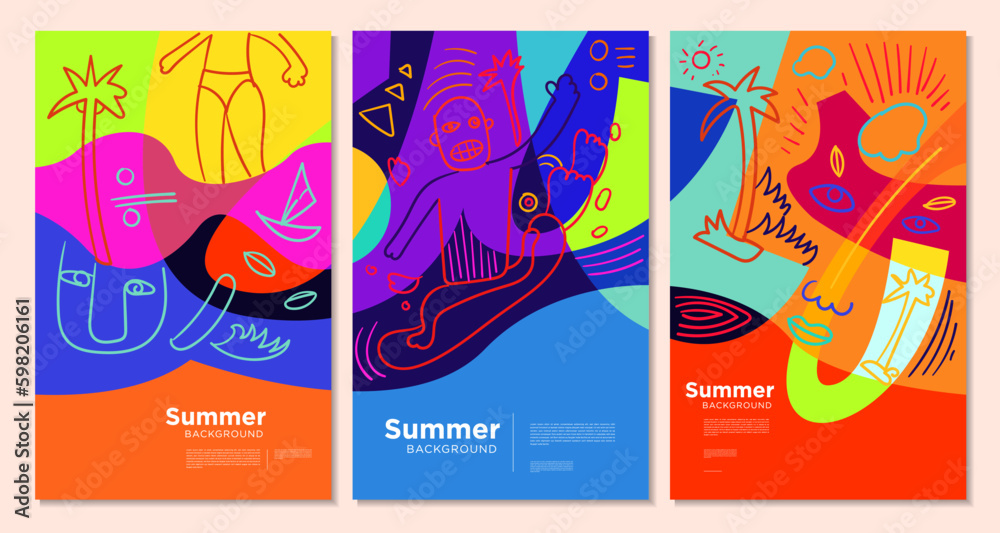 Colorful abstract ethnic pattern illustration for summer holiday banner and poster