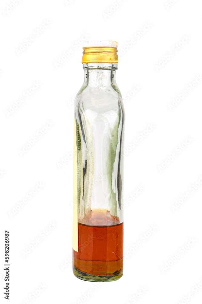 bottle liqueur wine glass isolated on white background