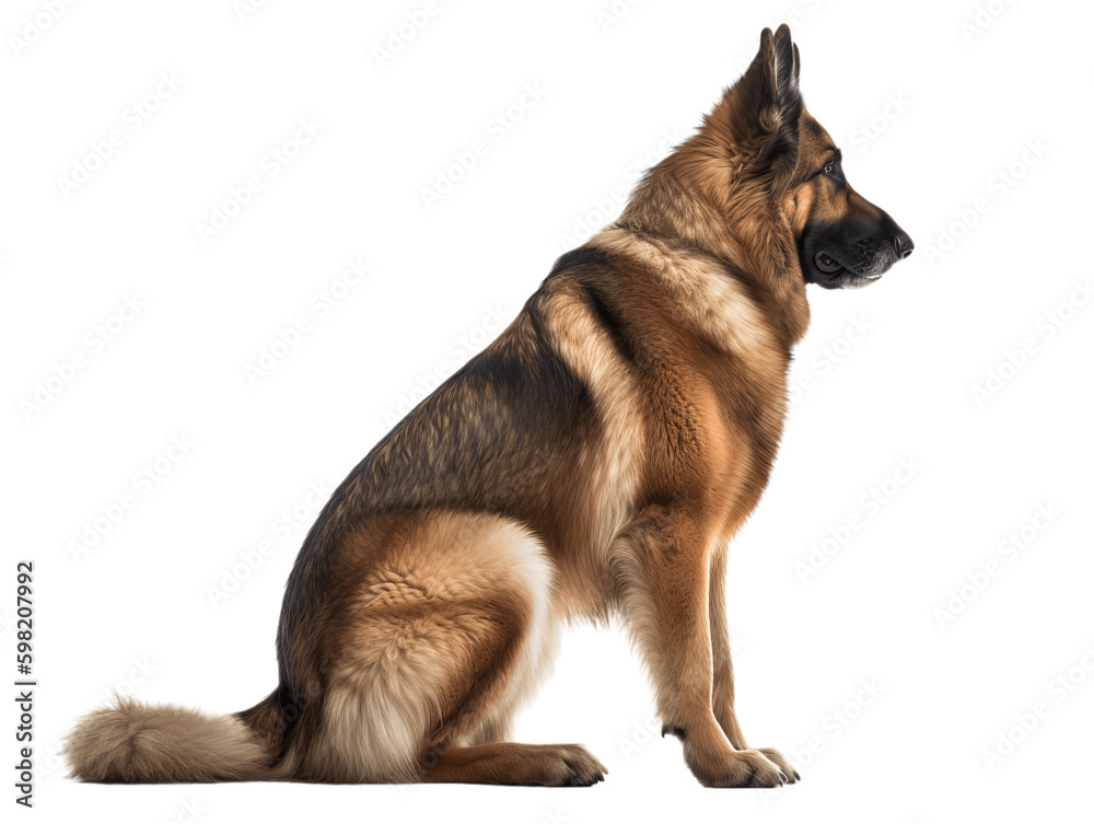 German Shepherd Full Body Viewed From Side Transparent Background
