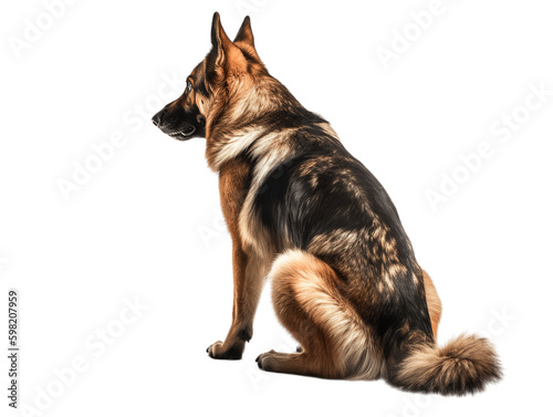 German Shepherd Full Body Viewed From Back Transparent Background