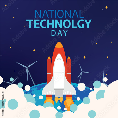 vector graphic of national technology day good for national technology day celebration. flat design. flyer design.flat illustration.