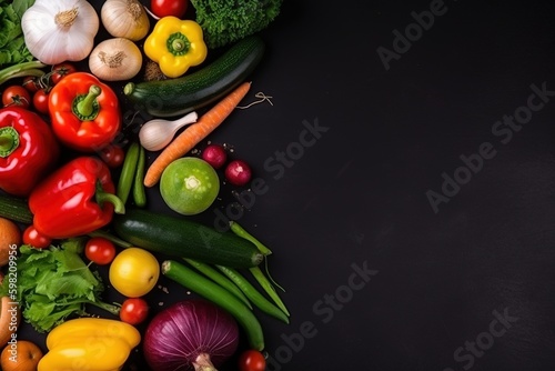 Vegetables wooden board, ingredients of food,Ai Generative