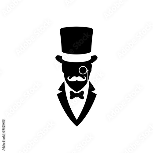 man, tuxedo, top hat, monocle,