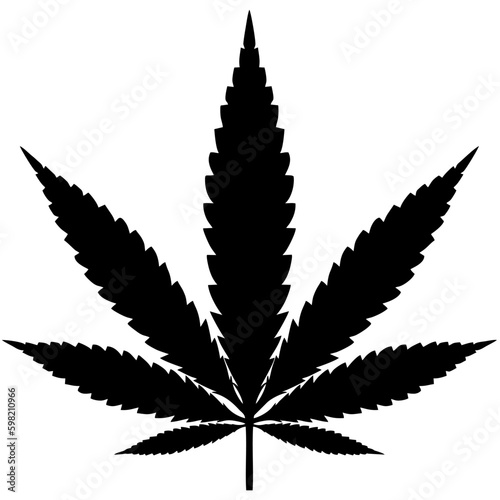 Marijuana cannabis hemp leaf icon isolated on transparent background. Marijuana leaf icon for apps and websites
